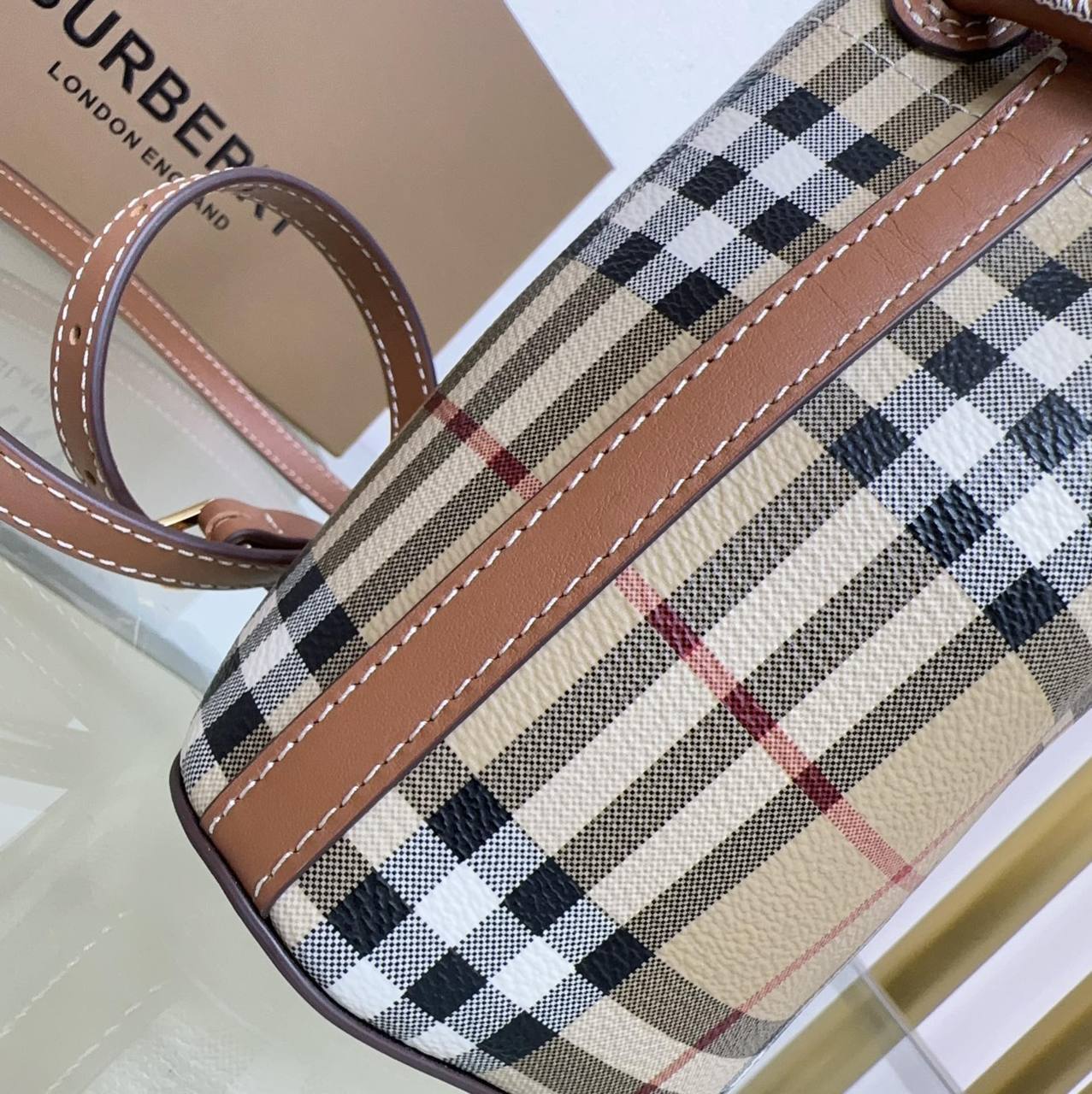 Burberry Mini TB Bucket Bag in Briar Brown – GSM LUXURY