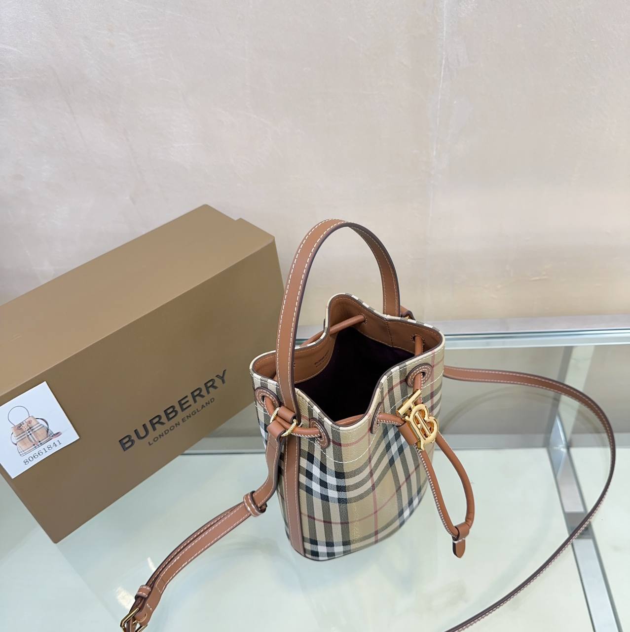 Burberry Mini TB Bucket Bag in Briar Brown – GSM LUXURY