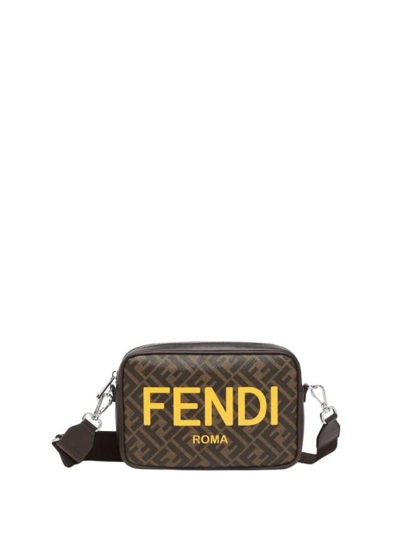 Fendi Camera Case Brown FF Fabric Bag