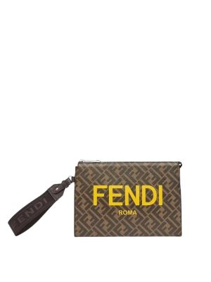 Fendi Clutch Pack Brown FF Fabric