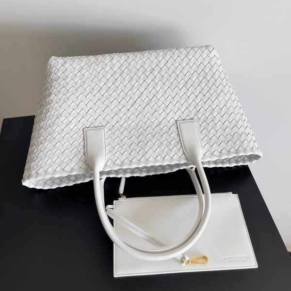 Bottega Veneta Medium Cabat in White - Image 3